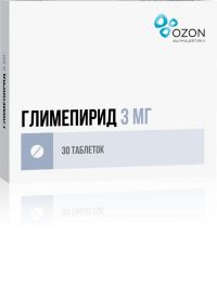 Глимепирид 3мг таблетки №30 (ОЗОН ООО)